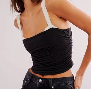 Free People 2 Tone Tank Black White - Size S